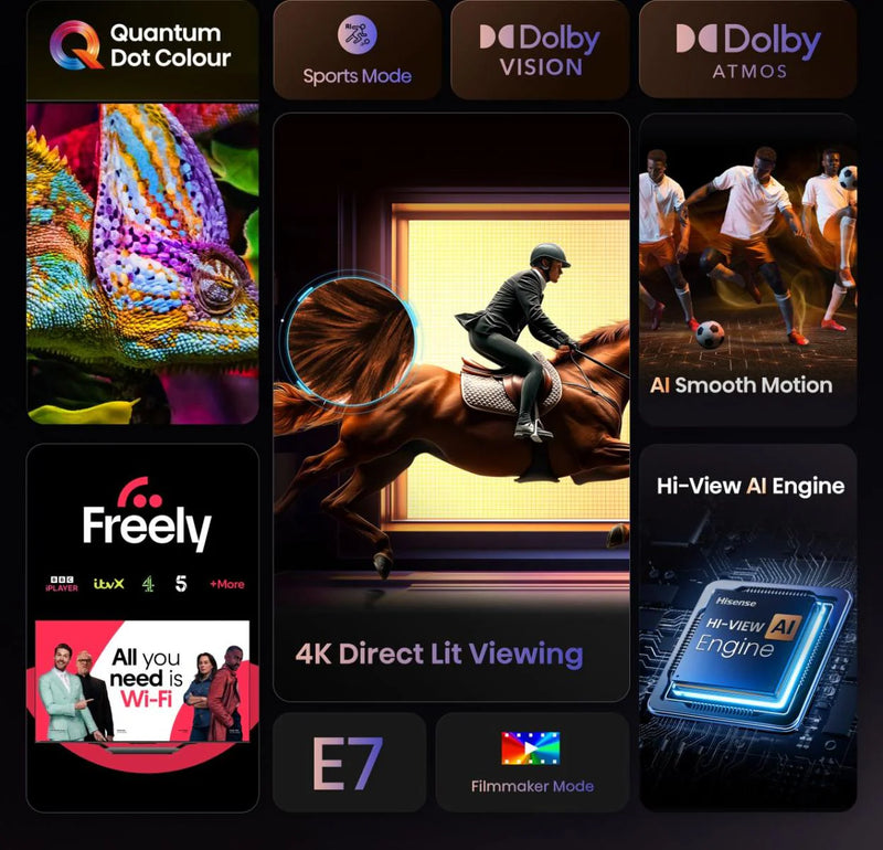 Hisense 50E7QTUK 50'' 2025 QLED HDR UHD 4K Smart TV*contact store for price