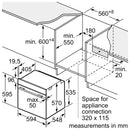 Bosch HQA534BW3B Series 4 Multifunction Steam Single Oven - White*contact store for price*