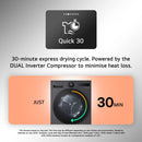LG RHX7009TWB VX70 Series 7 AI 9kg Dual Inverter™ Heat Pump Dryer - White