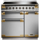 Rangemaster ELS90EISS/GE Elise Luxe 90cm Induction Range Cooker - Stainless Steel/Antique Brass