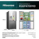 Hisense RQ5P470SYID PureFlat 80cm Non-Plumbed American style fridge freezer*contact  to store for price*