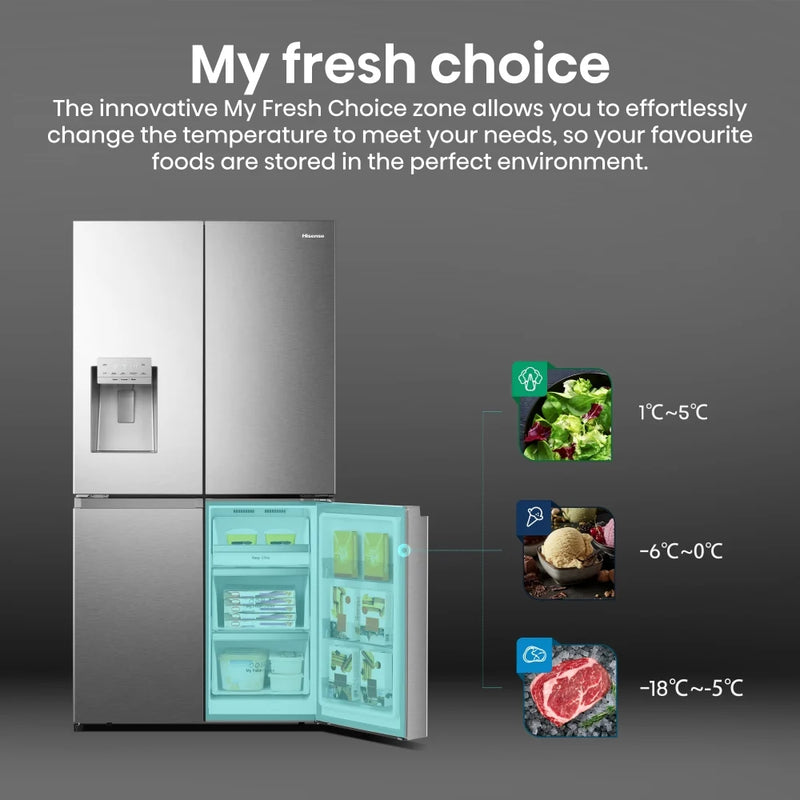 HIsense RQ760N4SASE PureFlat Non-Plumbed American style fridge freezer [£500 Cashback] - stainless steel*contact store for price*