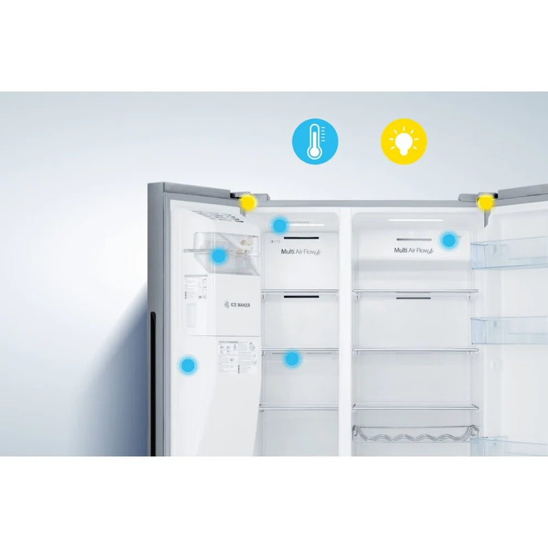 Hisense RS694N4TIE American Style Fridge Freezer With Non-Plumbed Ice & Water - Stainless Steel*contact store for price*