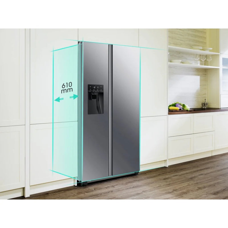 Hisense RS694N4TIE American Style Fridge Freezer With Non-Plumbed Ice & Water - Stainless Steel*contact store for price*