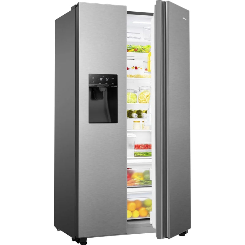 Hisense RS694N4TIE American Style Fridge Freezer With Non-Plumbed Ice & Water - Stainless Steel*contact store for price*