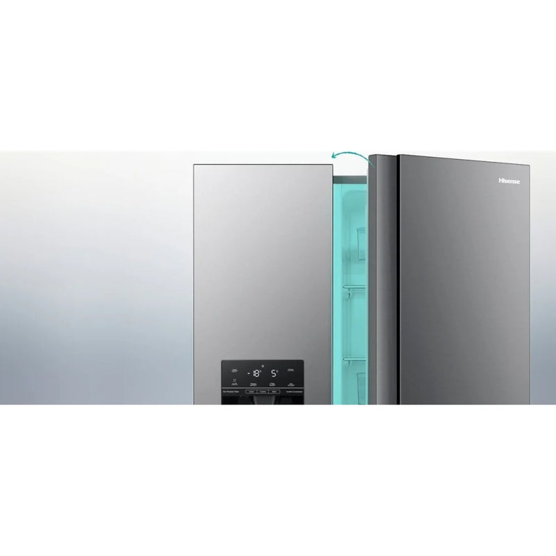 Hisense RS694N4TIE American Style Fridge Freezer With Non-Plumbed Ice & Water - Stainless Steel*contact store for price*