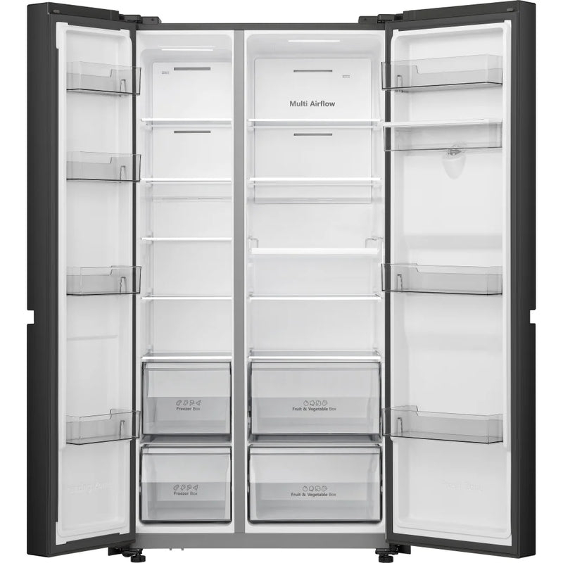 Hisense RS840N4WFE PureFlat Non-Plumbed American Style Fridge Freezer - Black