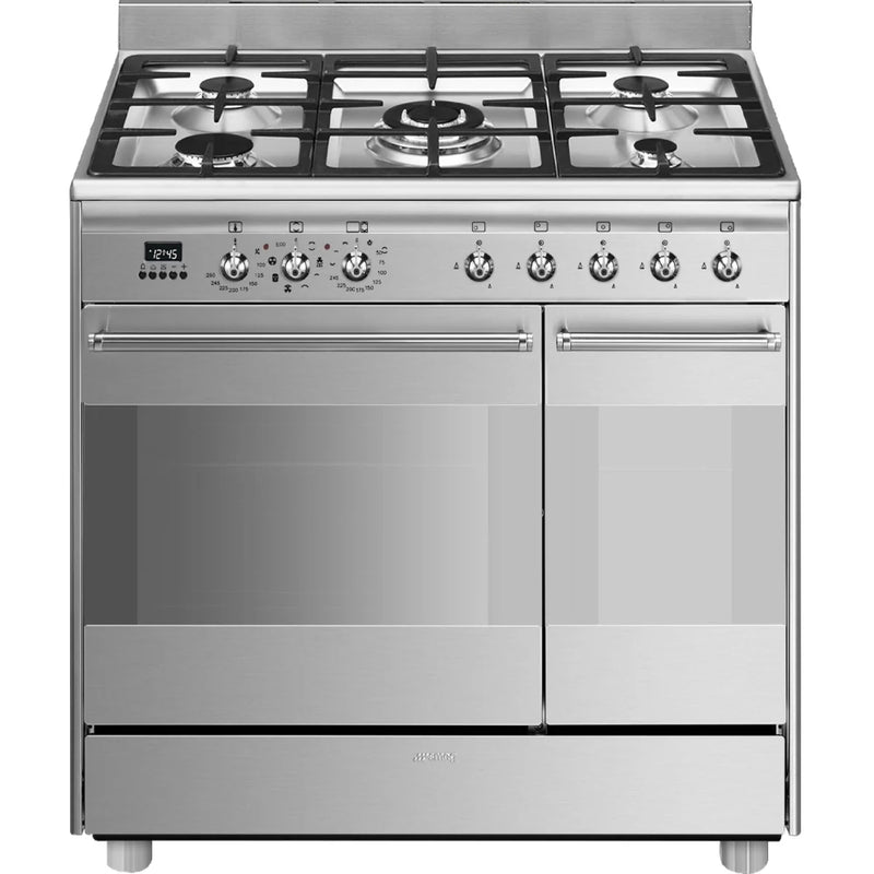 Smeg SCB92MX8 90cm Dual Fuel Range Cooker - Stainless steel*contact store for price*