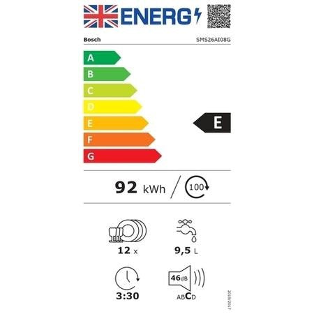 Bosch Series 2 SMS26AI08G 12-place setting dishwasher - stainless steel [*contact store for price*Free 5-year parts & labour guarantee]