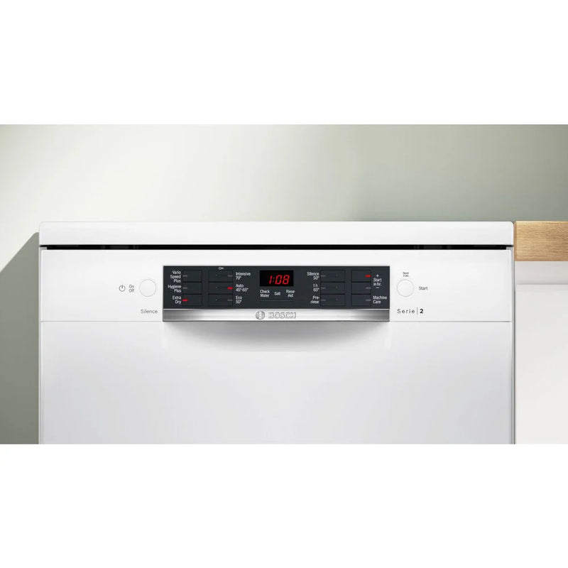 Bosch SMS26AW08G Series 2 12-place setting Freestanding Dishwasher - White [Free 5-year parts & labour guarantee]