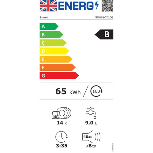 Bosch Series 6 SMV6ZCX10G 14-place setting integrated dishwasher with TimeLight®*contact store for price*