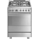 Smeg SUK61PX8 60cm Concert Dual Fuel Pyrolytic Cooker - Stainless Steel
