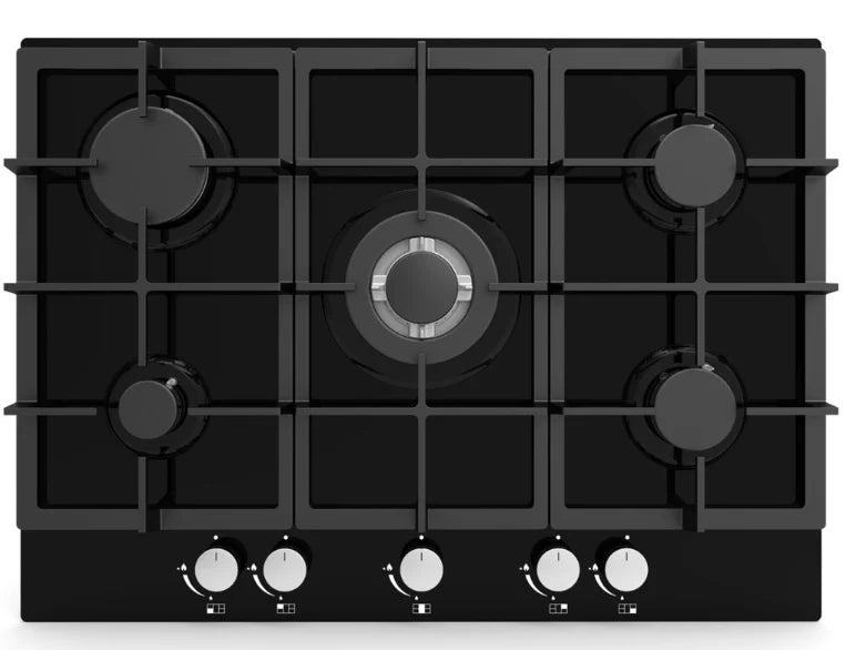 Culina UBGOG701BK 70cm Gas On Glass 5 Burner Gas Hob*contact store for price*
