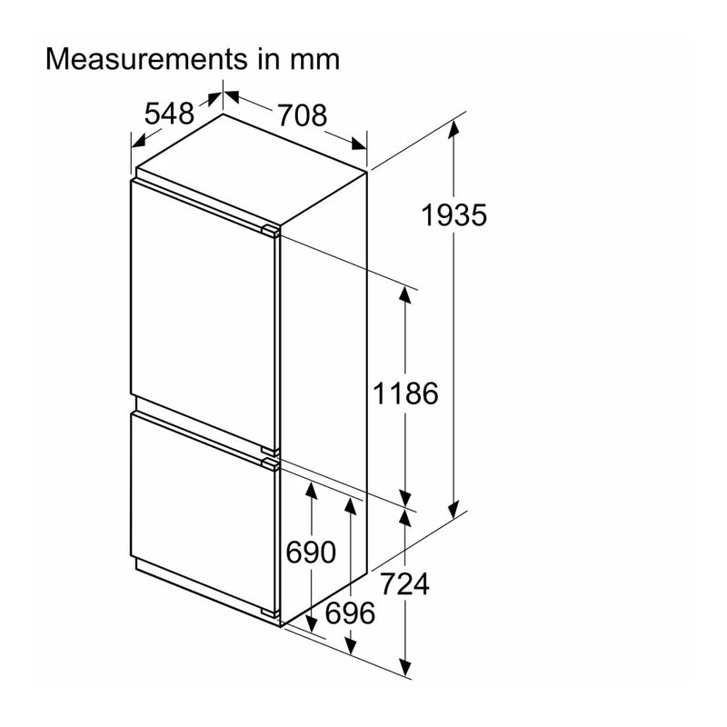 Siemens KB96NADD0G iQ500 70/30 70cm wide Built-in fridge-freezer *contact store for price*