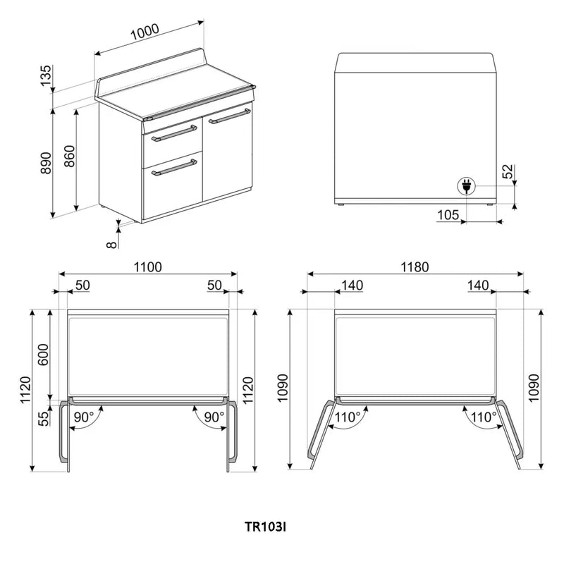 Smeg TR103iGR 100cm Victoria Induction Range Cooker - Slate Grey [Free 5-year parts & labour guarantee]*contact store for price*