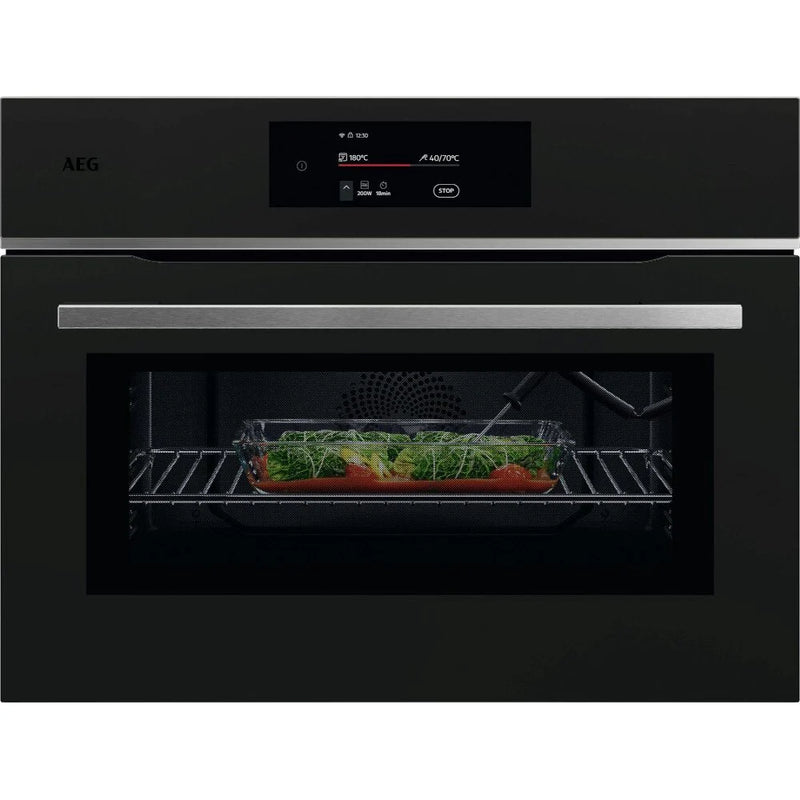 AEG 8000 TK8NK721T built-in Microwave & Oven - Matt Black/Steel Handle*contact store for price*