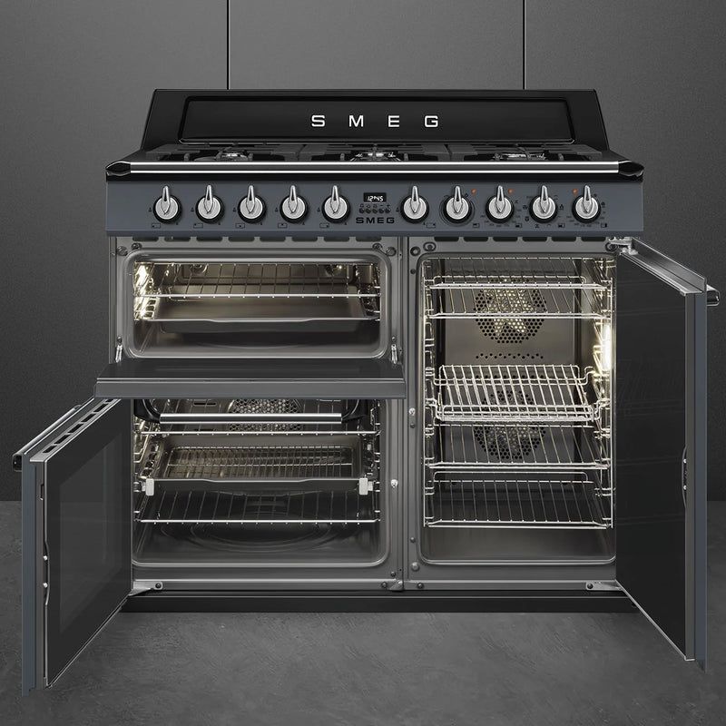 Smeg TR103GR 100cm Victoria Dual Fuel Range Cooker - Slate grey [Free 5-year parts & labour guarantee]*contact store for price*