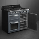 Smeg TR103GR 100cm Victoria Dual Fuel Range Cooker - Slate grey [Free 5-year parts & labour guarantee]*contact store for price*