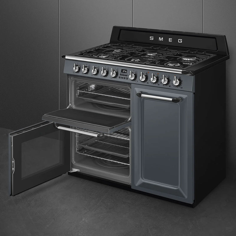 Smeg TR103GR 100cm Victoria Dual Fuel Range Cooker - Slate grey [Free 5-year parts & labour guarantee]*contact store for price*