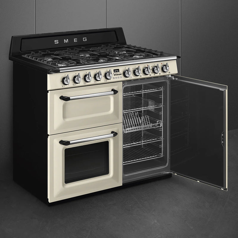 Smeg TR103P 100cm Dual Fuel Victoria Range Cooker - Cream [Free 5-year parts & labour guarantee]*contact store for price*