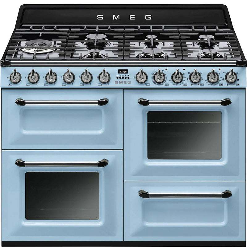 Smeg TR4110AZ Victoria 110cm Dual Fuel Range Cooker, Pastel Blue [Free 5-year parts & labour guarantee]*contact store for price*