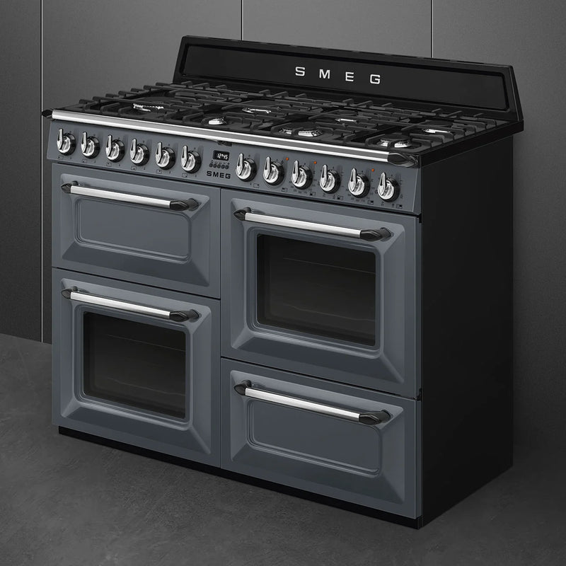 Smeg TR4110GR Victoria 110cm Dual Fuel Range Cooker - Slate Grey [Free 5-year parts & labour guarantee]*contact store for price*