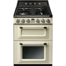 Smeg TR62P Victoria style 60cm Dual Fuel Cooker - Cream