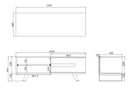 TTAP Miami 1200 mm TV Stand - Walnut [TV's up to 65'']