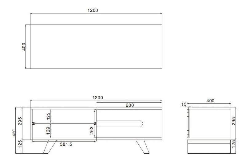 TTAP Miami 1200 mm TV Stand - Walnut [TV's up to 65'']