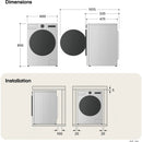 LG W2X5085TLB 8kg/5kg Series 3 AI DD™ Washer dryer - White
