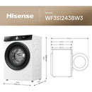 Hisense WF3S1243BW3 3S Series 12kg 1400rpm Washing Machine - White