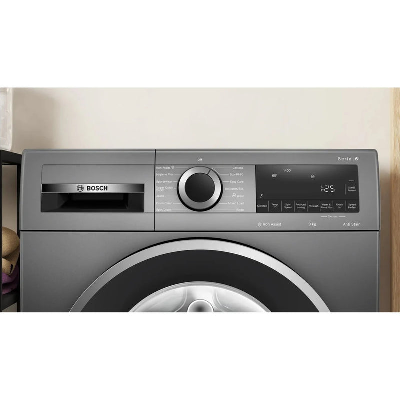 Bosch Series 6 WGG244ZCGB SpeedPerfect 9kg 1400rpm Washing Machine - Graphite [Free 5-year guarantee]