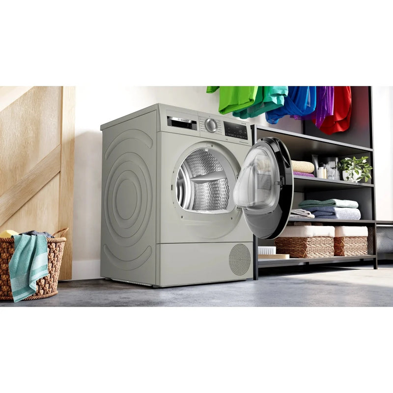 Bosch WQG245S9GB Series 6 9kg Heat Pump Tumble Dryer - Silver Inox [Free 5-year parts & labour guarantee]  *Contact store for pricing*