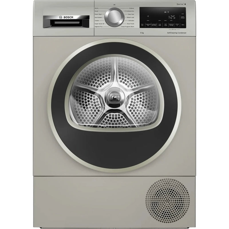 Bosch WQG245S9GB Series 6 9kg Heat Pump Tumble Dryer - Silver Inox [Free 5-year parts & labour guarantee]  *Contact store for pricing*