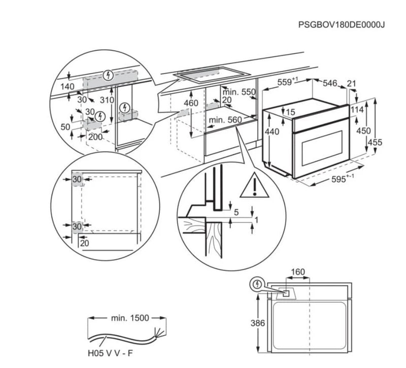 AEG KMK565060X Built-in Combination Microwave & Compact Oven - Stainless Steel