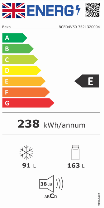 Beko BCFD4V50 HarvestFresh™ Integrated 50/50 Frost Free Fridge Freezer - [Sliding Door Installation]*contact store for price*