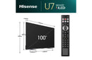 Hisense 100U7QTUK 100'' Mini LED 4K UHD HDR TV
