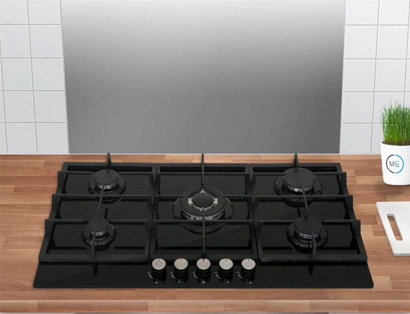 Culina UBGOG901BK 90cm Gas On Glass 5 Burner Gas Hob - [2-year parts & labour guarantee]*contact store for price*