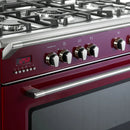 De'Longhi DVRS916DFBU 90cm Dual Fuel Range Cooker in Burgundy*contact store for price*