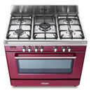 De'Longhi DVRS916DFBU 90cm Dual Fuel Range Cooker in Burgundy*contact store for price*