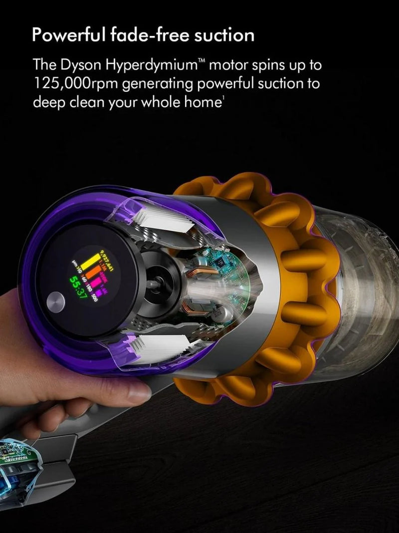 DYSON V15 Detect Absolute Cordless Vacuum Cleaner - Yellow & Nickel [447033-01]