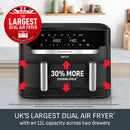 Tefal EY9428G0 11L Easy Fry XXL Dual Air Fryer - Black