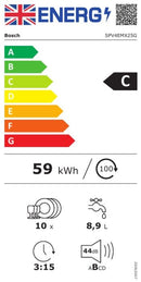 Bosch SPV4EMX25G Series-4 Slimline Integrated Dishwasher [Free 5-year parts & labour guarantee]*contact store for price*