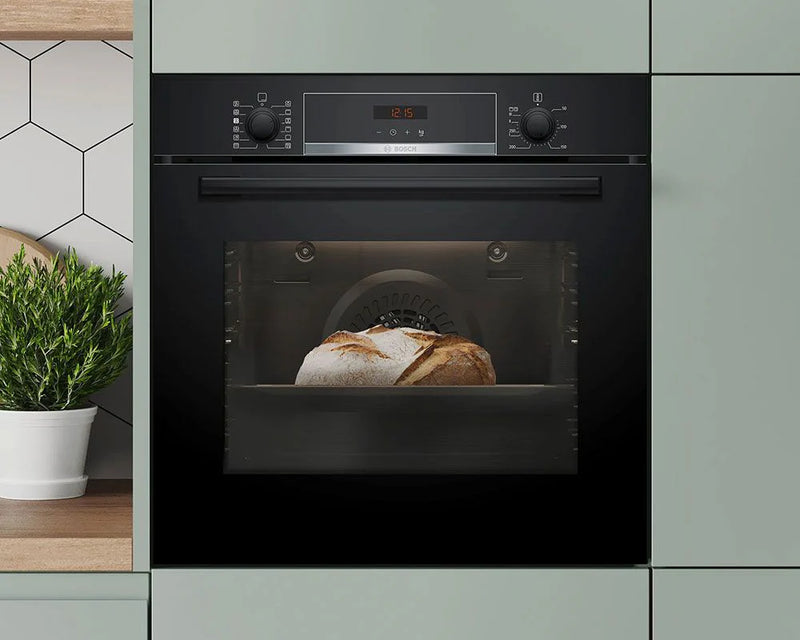 Bosch HQA574BB3B Series 4 Steam Pyrolytic cleaning built-in single oven - Black