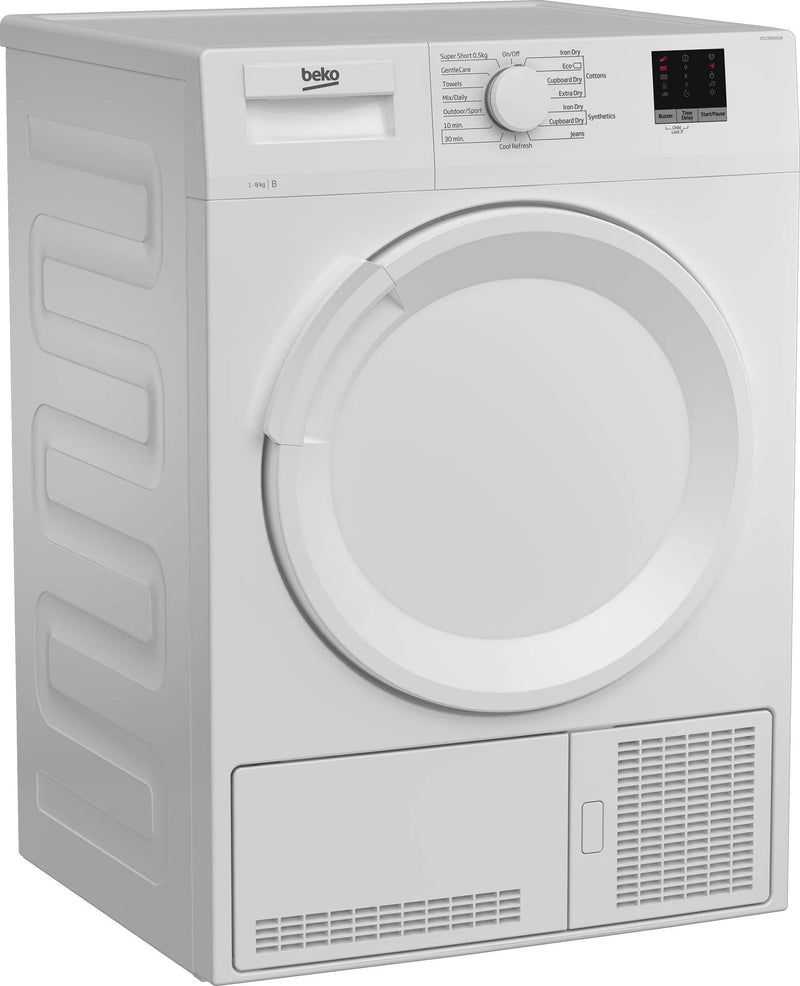 Beko DTLCE80051W 8kg Sensor drying Condenser Tumble Dryer - White  *Contact store for pricing*