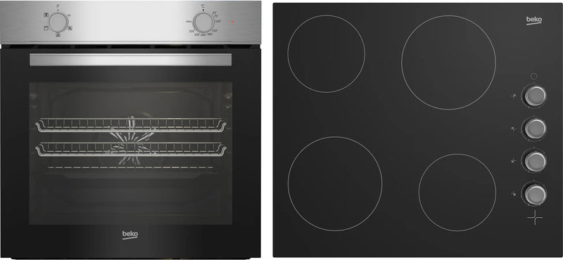 Beko BBSF210SX Fan Oven & Ceramic Hob Pack