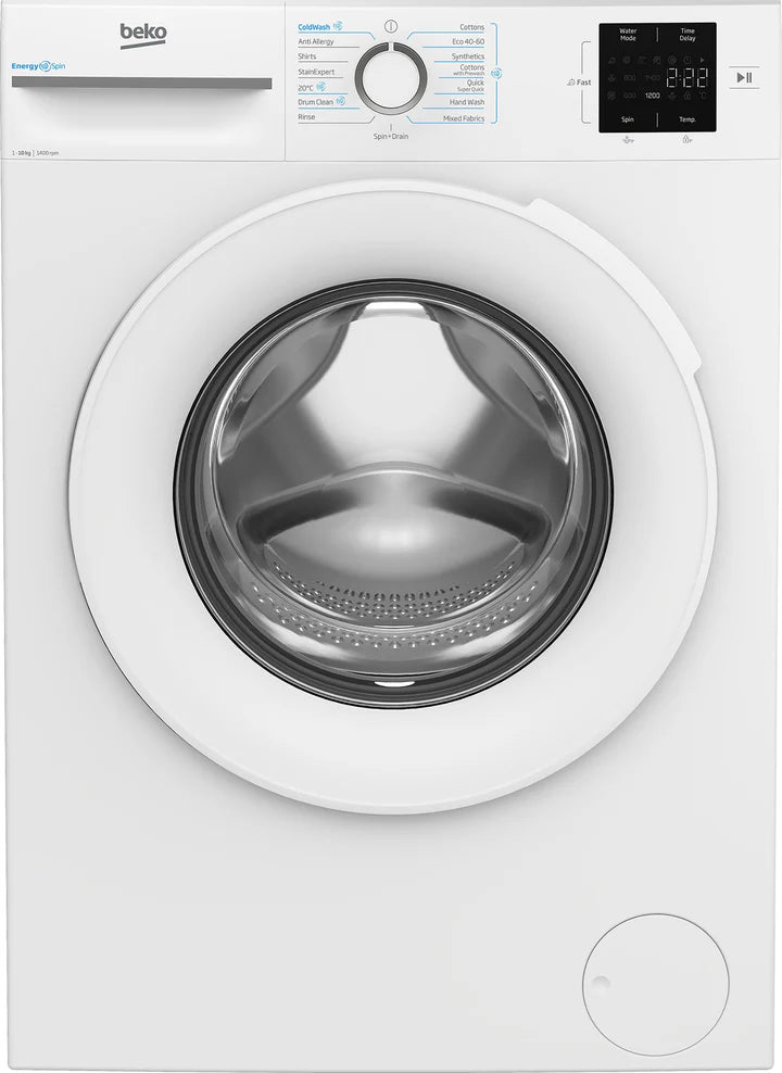 Beko B3W31041W 10kg EnergySpin 1400rpm Washing Machine - White [28-min quick programme]