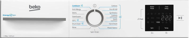 Beko B3W31041W 10kg EnergySpin 1400rpm Washing Machine - White [28-min quick programme]*contact store for price*