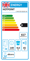 Hotpoint CHDC92GGGDUK 9kg Condenser Tumble Dryer - Graphite