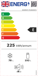 Beko BCSM473 Integrated 70/30 Fridge Freezer - Sliding door installation*contact store for price*